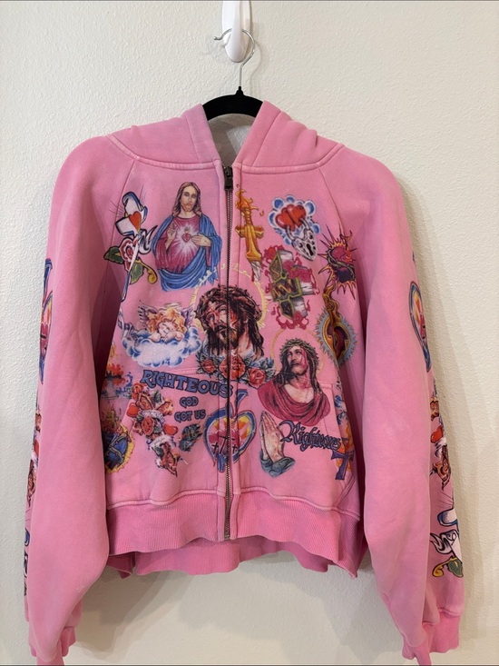 Righteous Other - Righteous Pink zipper hooded sweatshirt